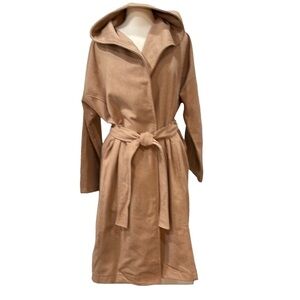 NWT Farrow Oversized Wrap Felted Camel Hooded Belted Coat ONE SIZE FITS MOST
